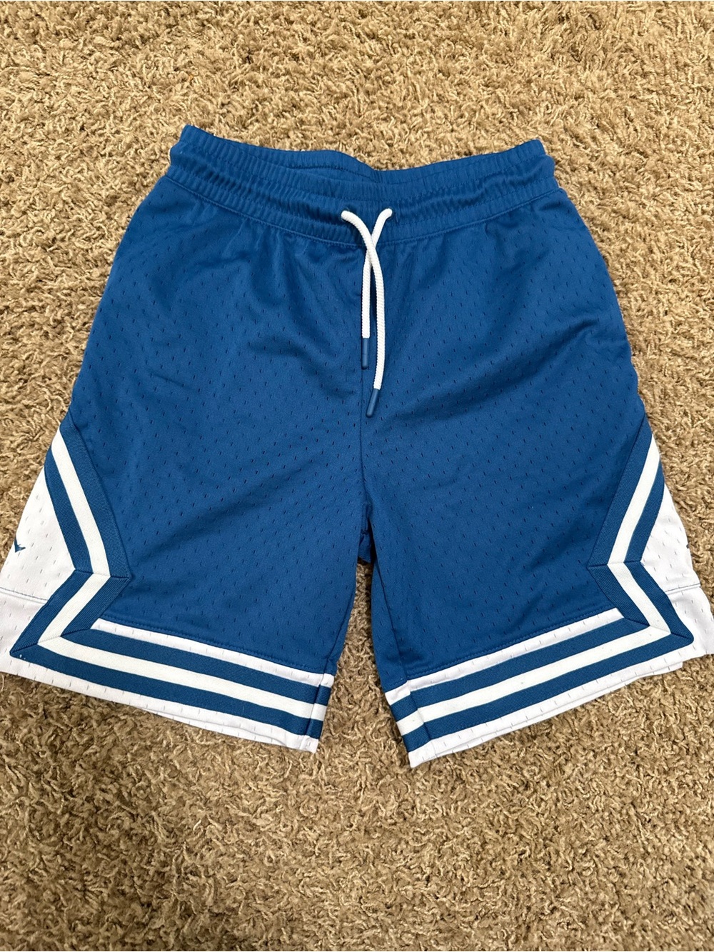 Jordan Blue Mesh Athletic Shorts with White Accents